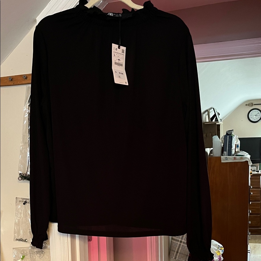 Zara Elegant Black Women's Blouse